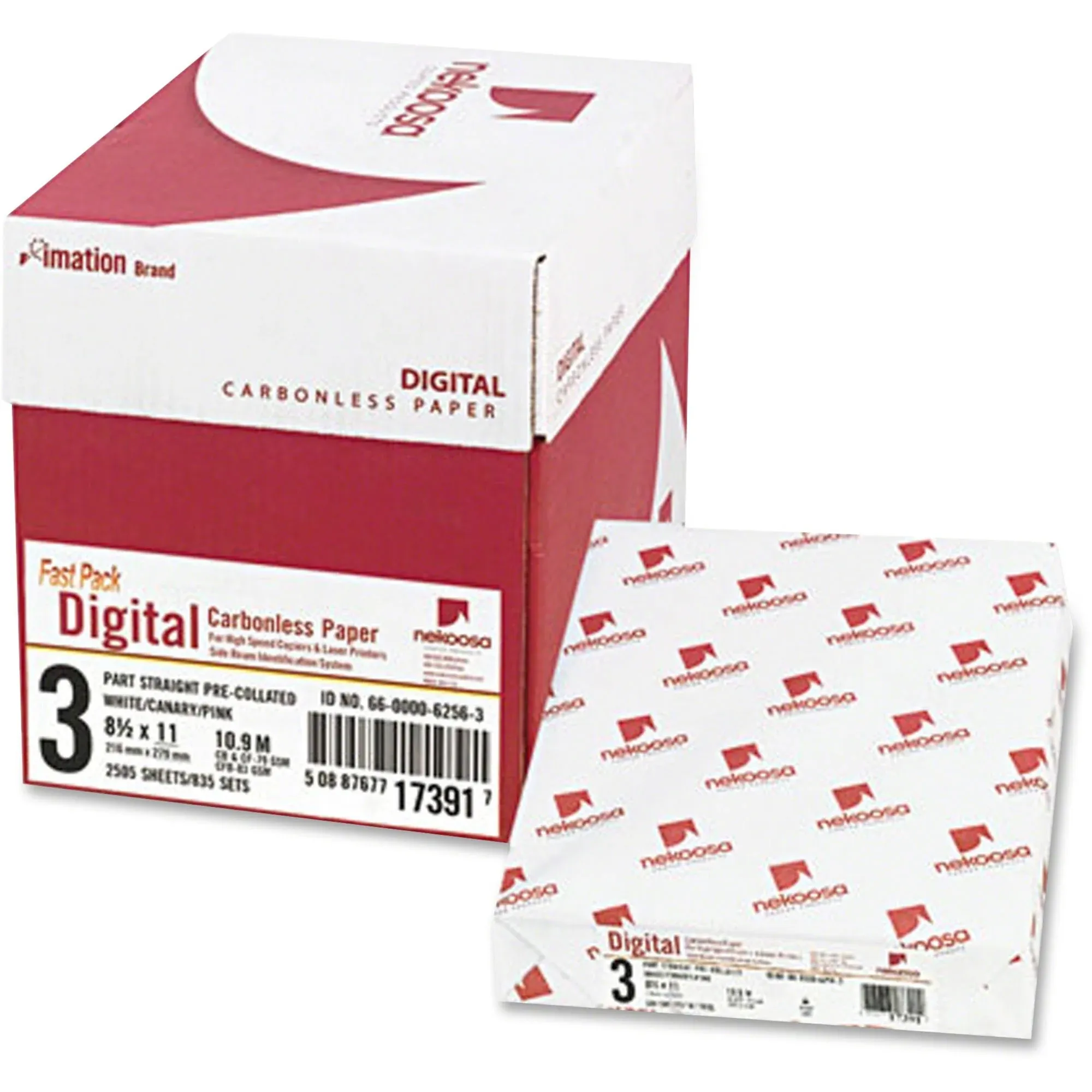 Nekoosa Fast Pack Digital Carbonless Paper 8-1/2 x 11 White/Canary/Pink 2500/Carton