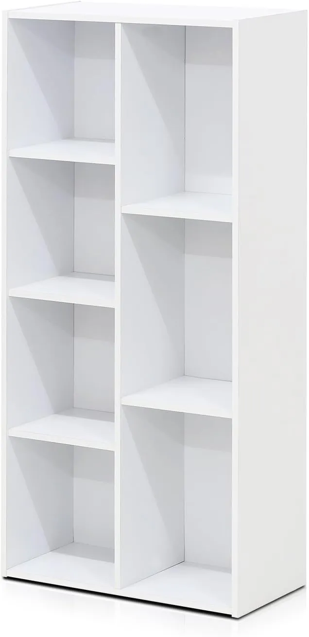 Furinno 7-Cube Reversible Open Shelf, White 11048WH, Pink