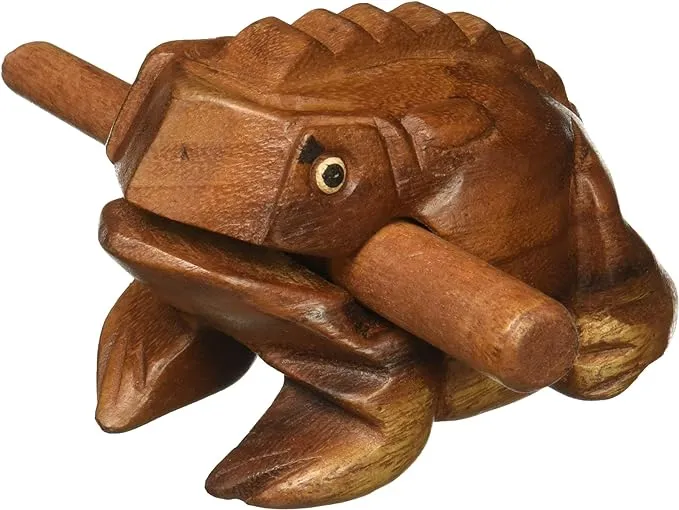 Deluxe Large 4&#034; Wood Frog Guiro Rasp - Percussion Musical Instrument Tone Block