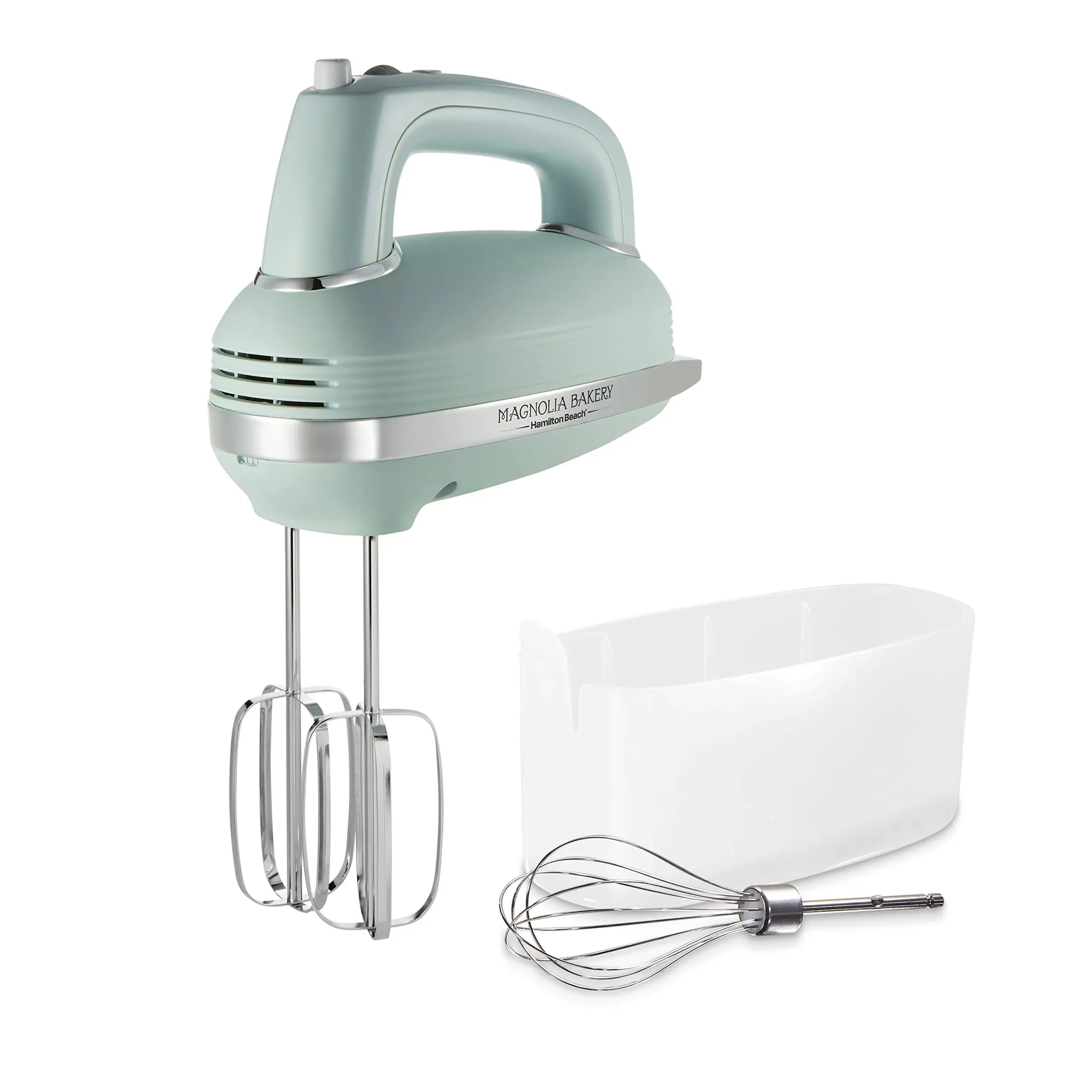 Magnolia Bakery 5-Speed Blue Hand Mixer with Storage Case