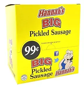 Hannah’s Big Pickled Sausage Pack of 20 1.7 Ounce Sticks – Chi