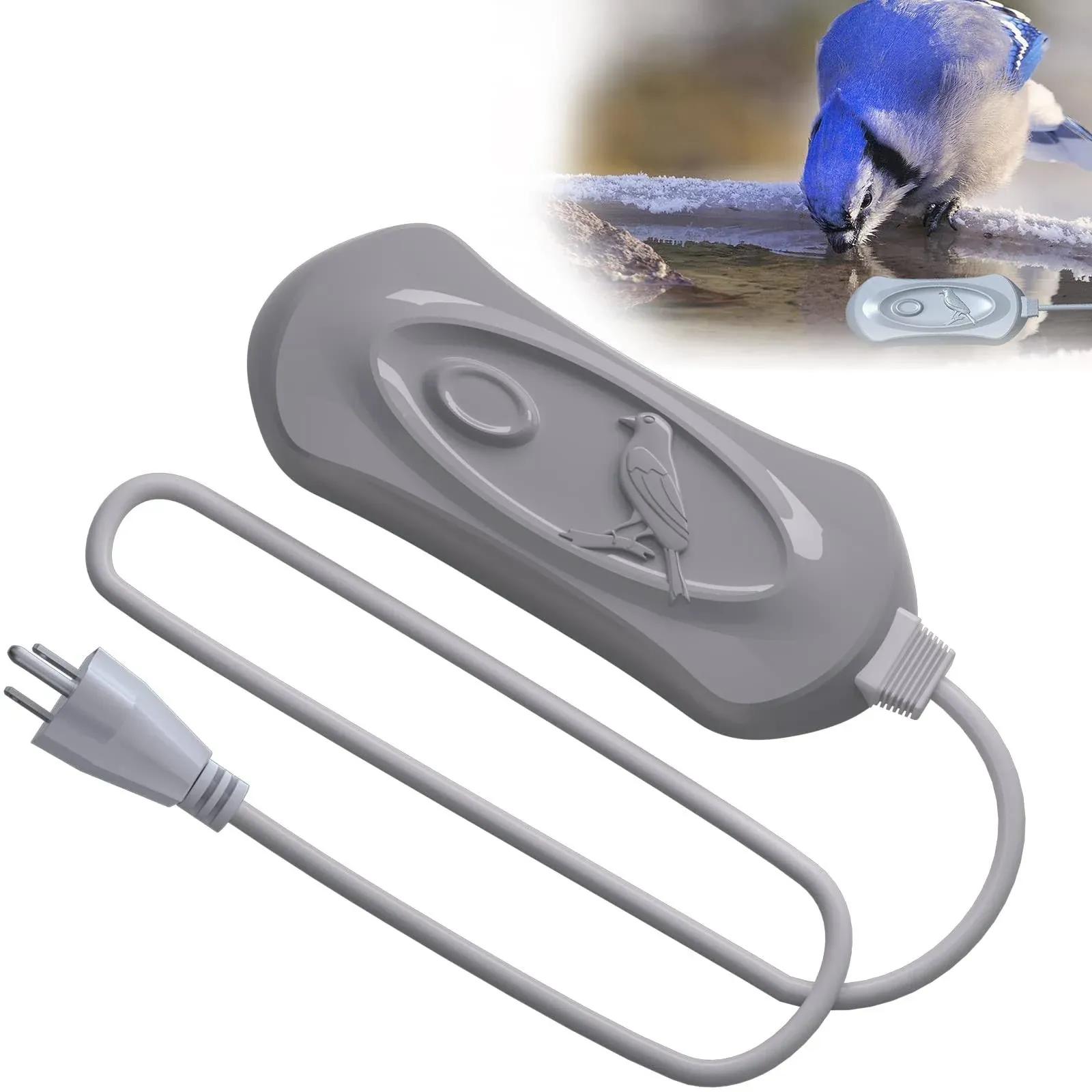 EDIBIN Bird Bath Heater for Outdoors in Winter 50W Bird Bath Deicer Water Hea...