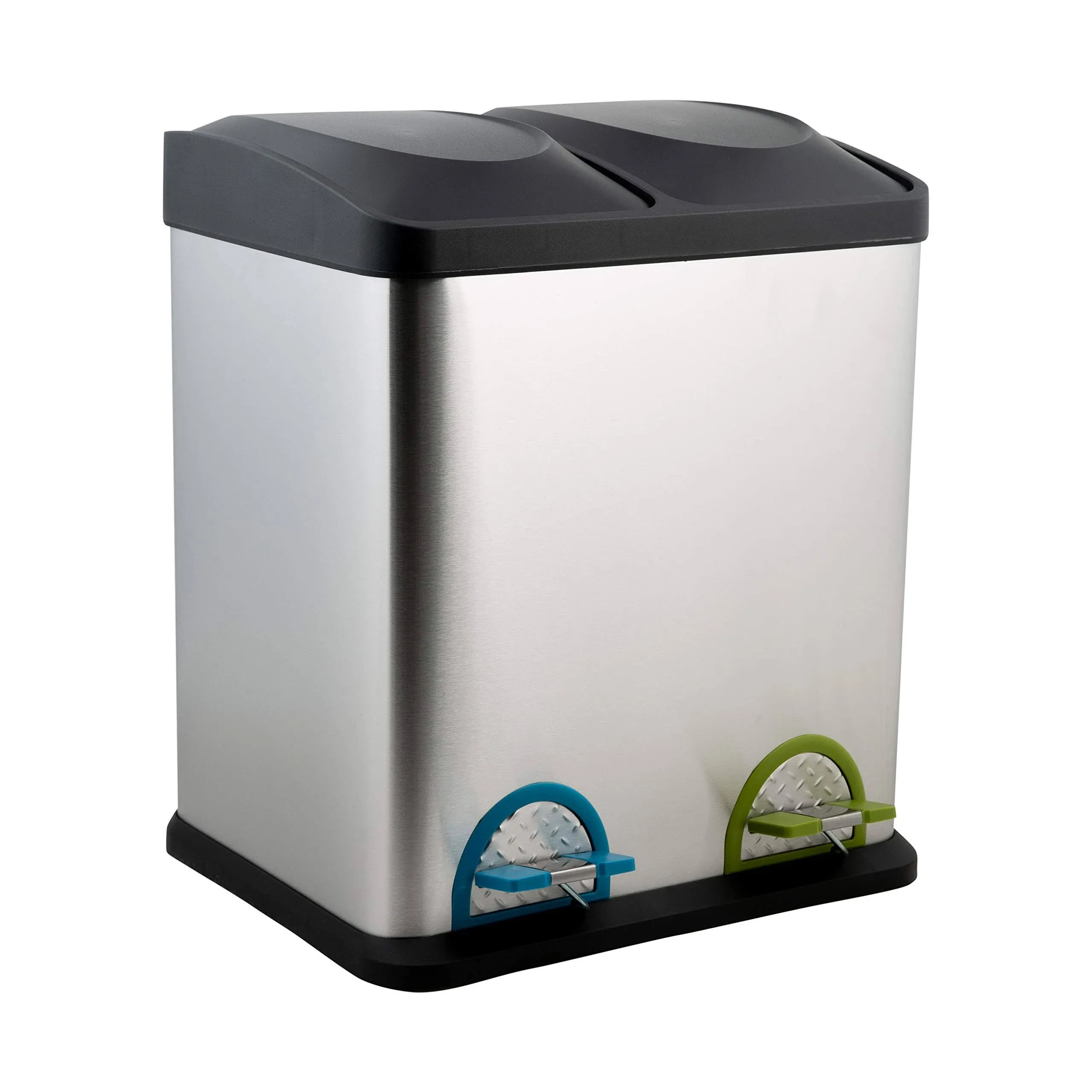 Neu Home 30 Liter 2 Compartment Stainless Steel Recycling Bin