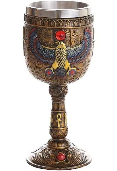 Pacific Giftware Ancient Egyptian Winged Horus Falcon Ceremonial Chalice Cup 7oz