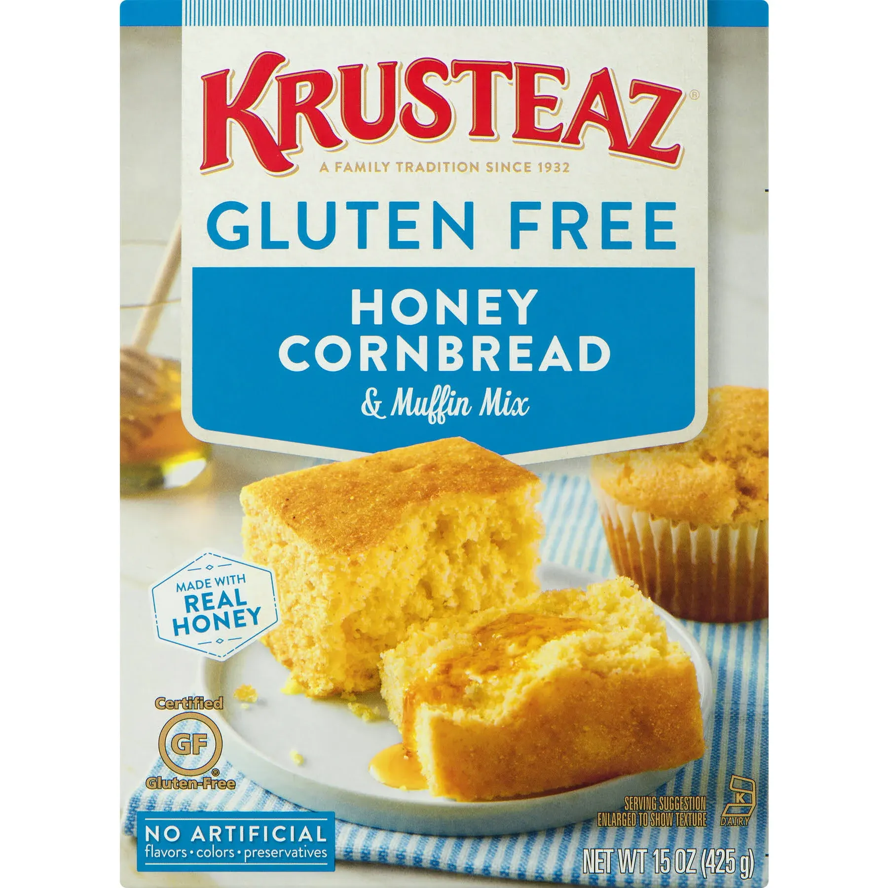 Krusteaz Cornbread & Muffin Mix, Gluten Free, Honey - 15 oz