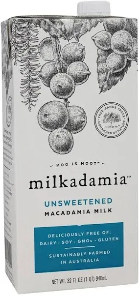 Milkadamia Macadamia Milk, Unsweetened - 32 fl oz