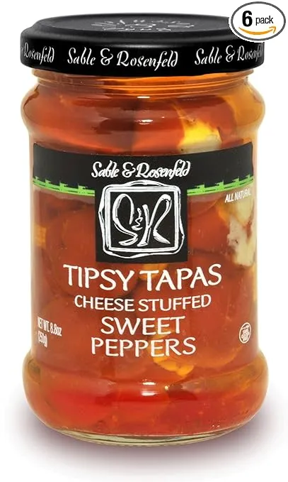 Sable and Rosenfeld Tipsy Tapas Sweet Peppers, 8.8 Ounce (Pack of 6)