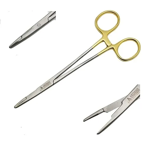 Olsen HEGAR Needle Holder, Needle Driver with Scissors Cutting Edges, Scissor Clamp Forceps 6 inches with Tungsten Carbide ARTMAN Brand