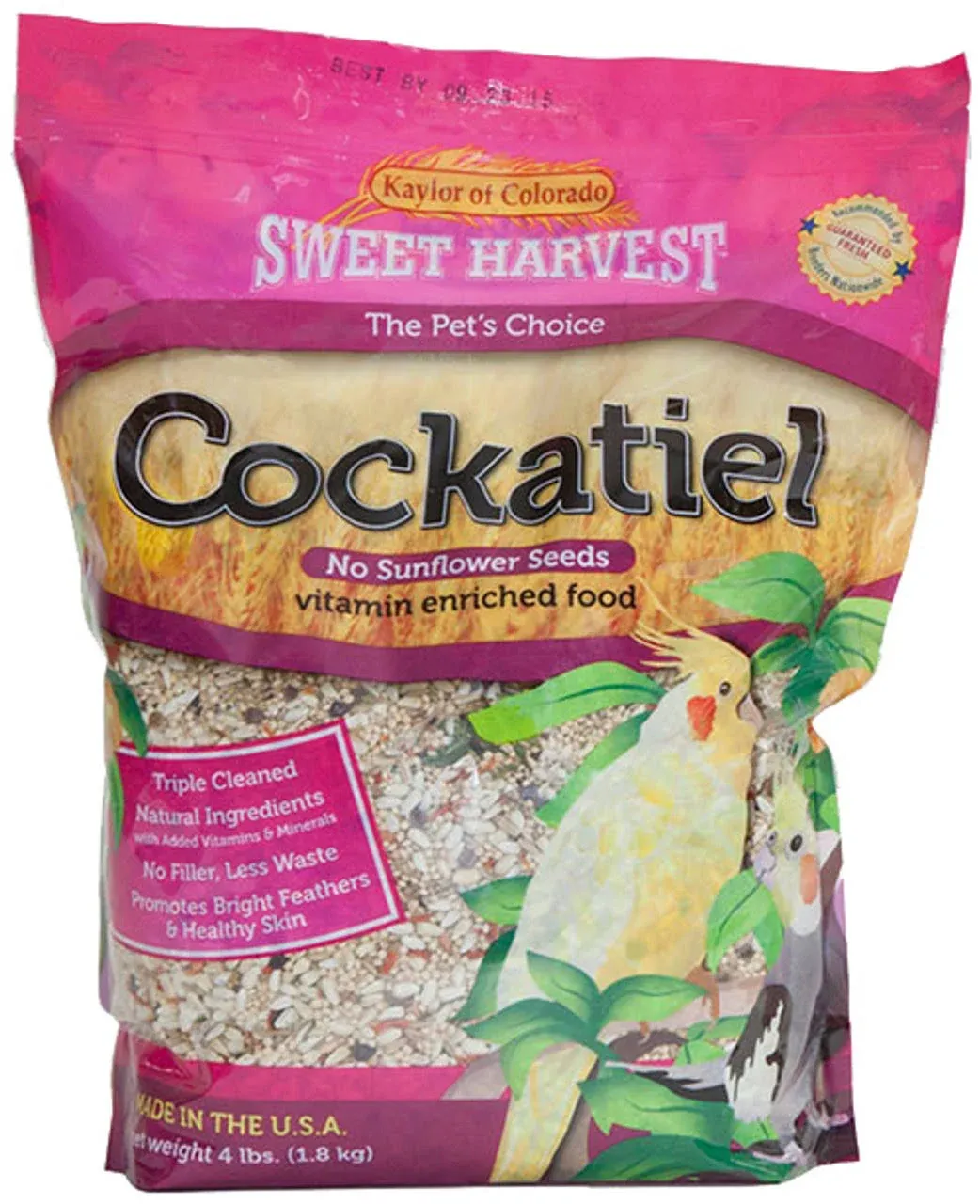 Kaylor of Colorado Sweet Harvest Cockatiel Without Sunflower Seeds Food 2 lbs