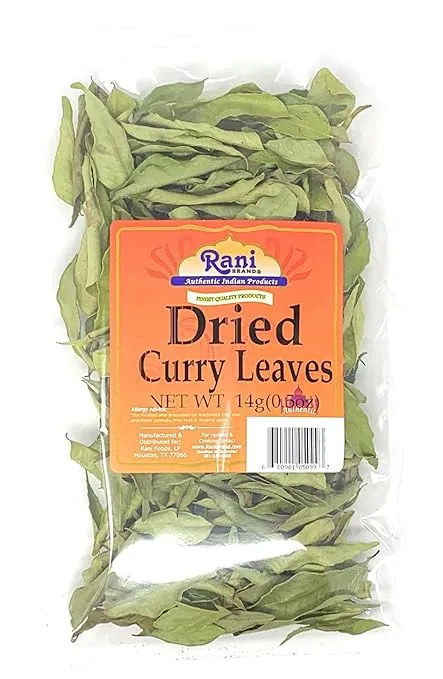 Rani Dried Curry Whole Leaves (Kari Neem Patha) Indian Spice 0.5oz (14g) ~ Non-irradiated | All Natural | Vegan | Gluten Friendly | NON-GMO | Product of USA