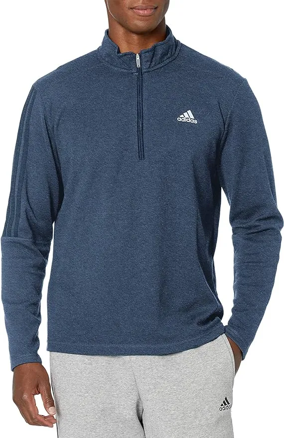 Adidas Men's 3 Stripe 1/4 Zip Golf Pullover