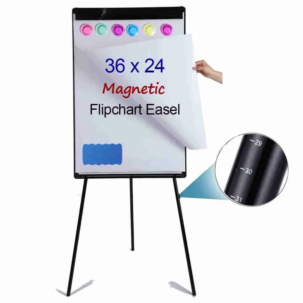 Dry Erase Easel 24&#034; x 36&#034;|Height Adjustable Magnetic White Board Easel with Trip