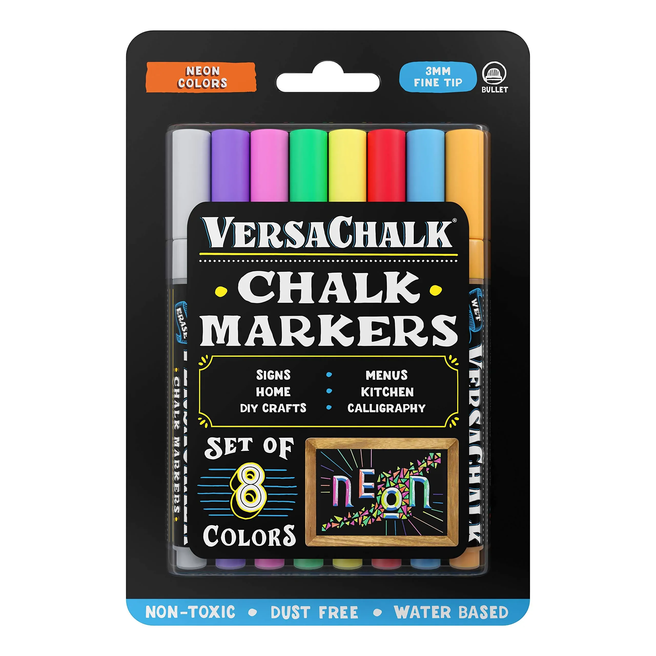 Versachalk Fine Liquid Chalk Markers 8/Pkg-Neon