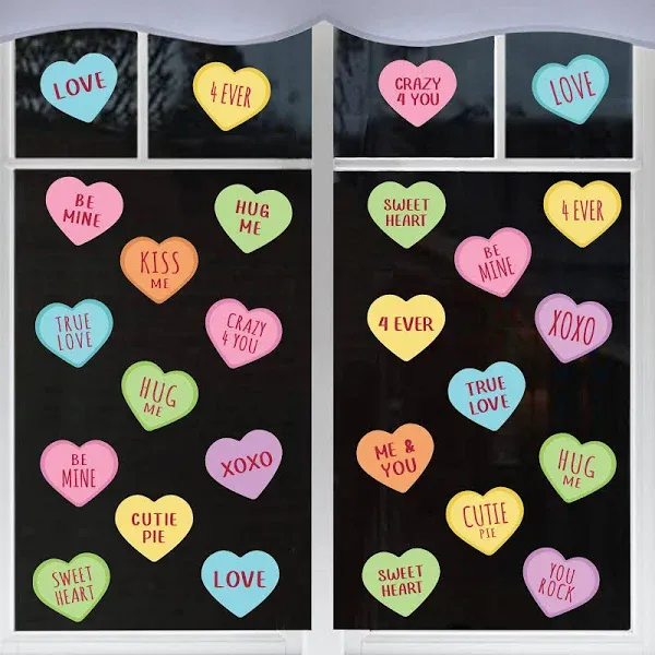 Valentines Day Window Clings 6 Sheets Valentines Window Decorations for The H...