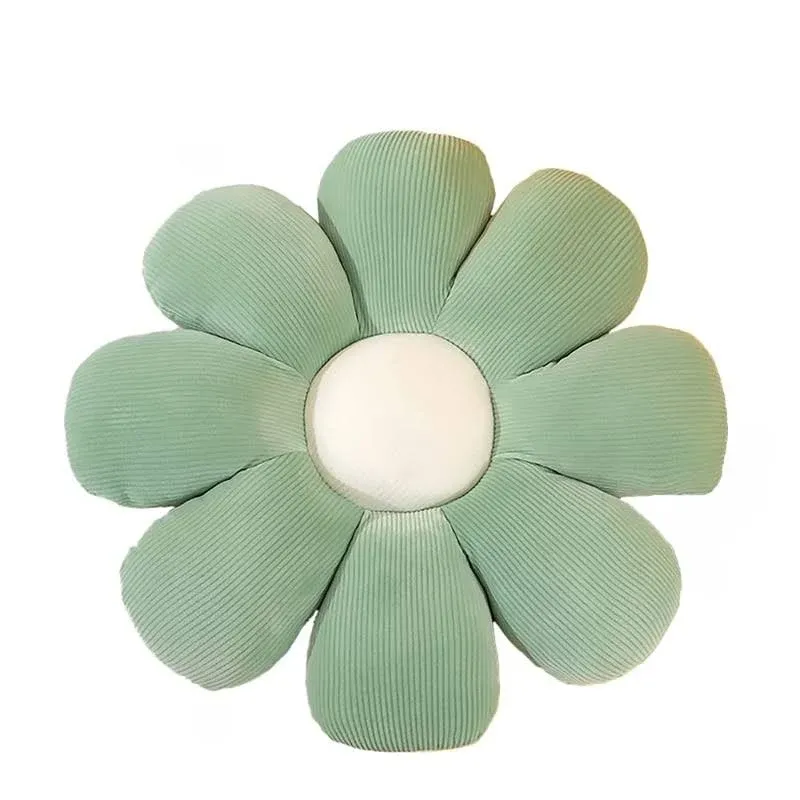 Flower-Shaped Cute Pillow, Flower Cushion, Reading Pillow and Leisure and Comfortable Pillow, Car Cushion (Green, 40cm*40cm)