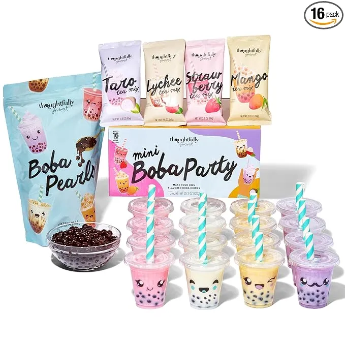 Thoughtfully Gourmet, Mini Boba Party Set, Makes 16 Tasting Portions of Bubble Tea - One Size