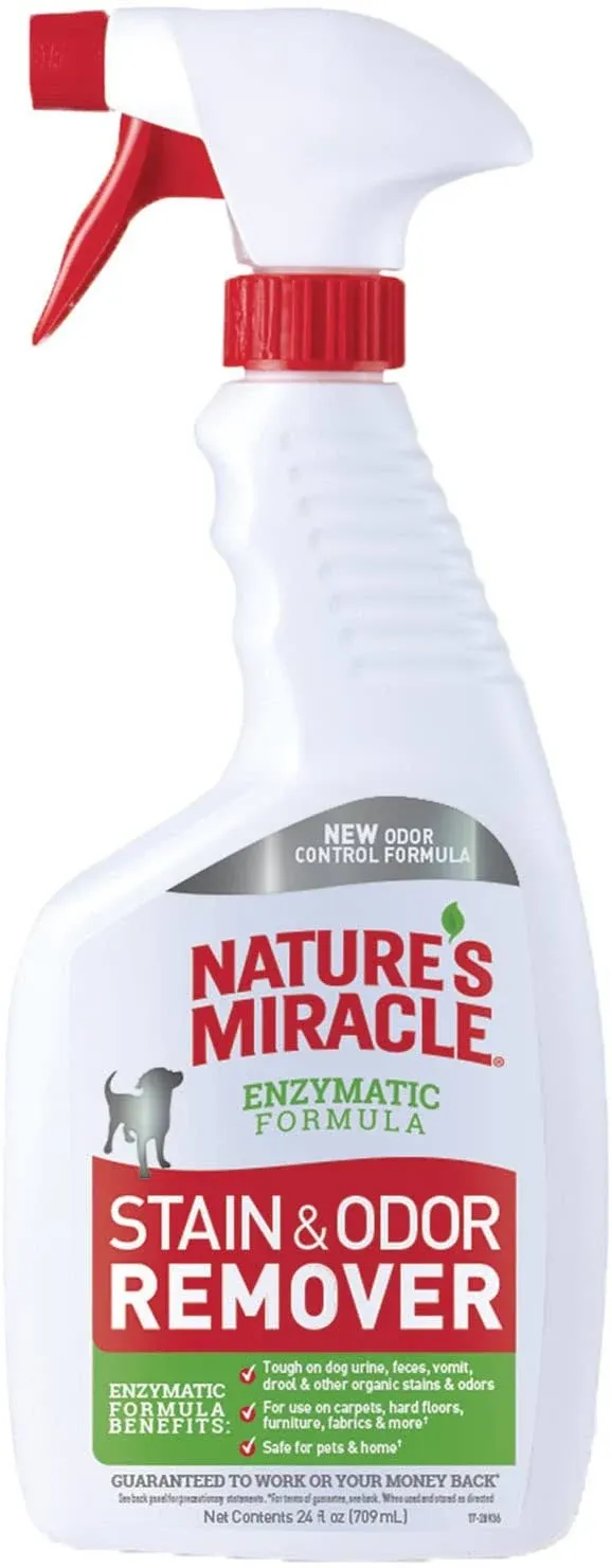 Nature's Miracle Stain and Odor Remover, Spot Stain and Pet Odor Eliminator, Enzymatic Formula, 24 fl Ounce Spray