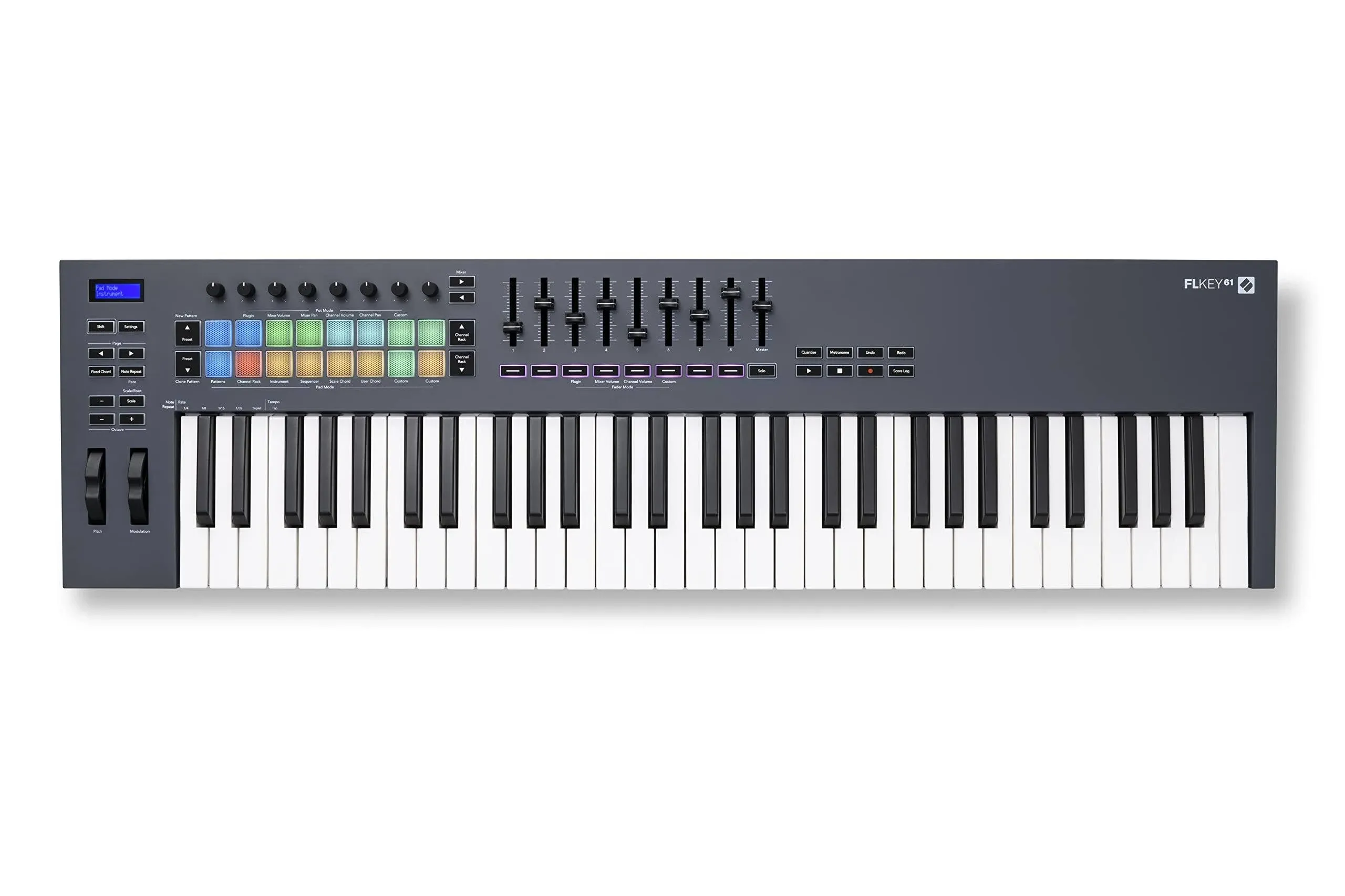 Novation FLkey 61 MIDI Keyboard Controller — Seamless FL Studio Integration with Chord Mode and Scale Mode. All the software you need for Music Production