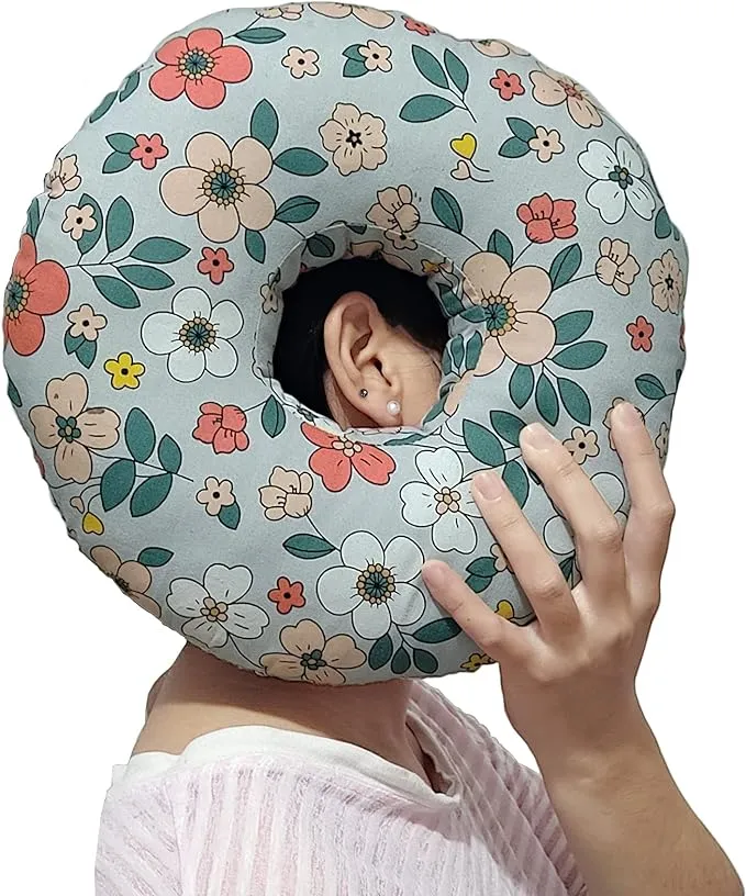 Zuobloe Piercing Pillow for Side Sleepers, Ear Pillows with Ear Hole for Ear Pain, cnh, O-Shaped Side Sleeping Ear Guard Pillow