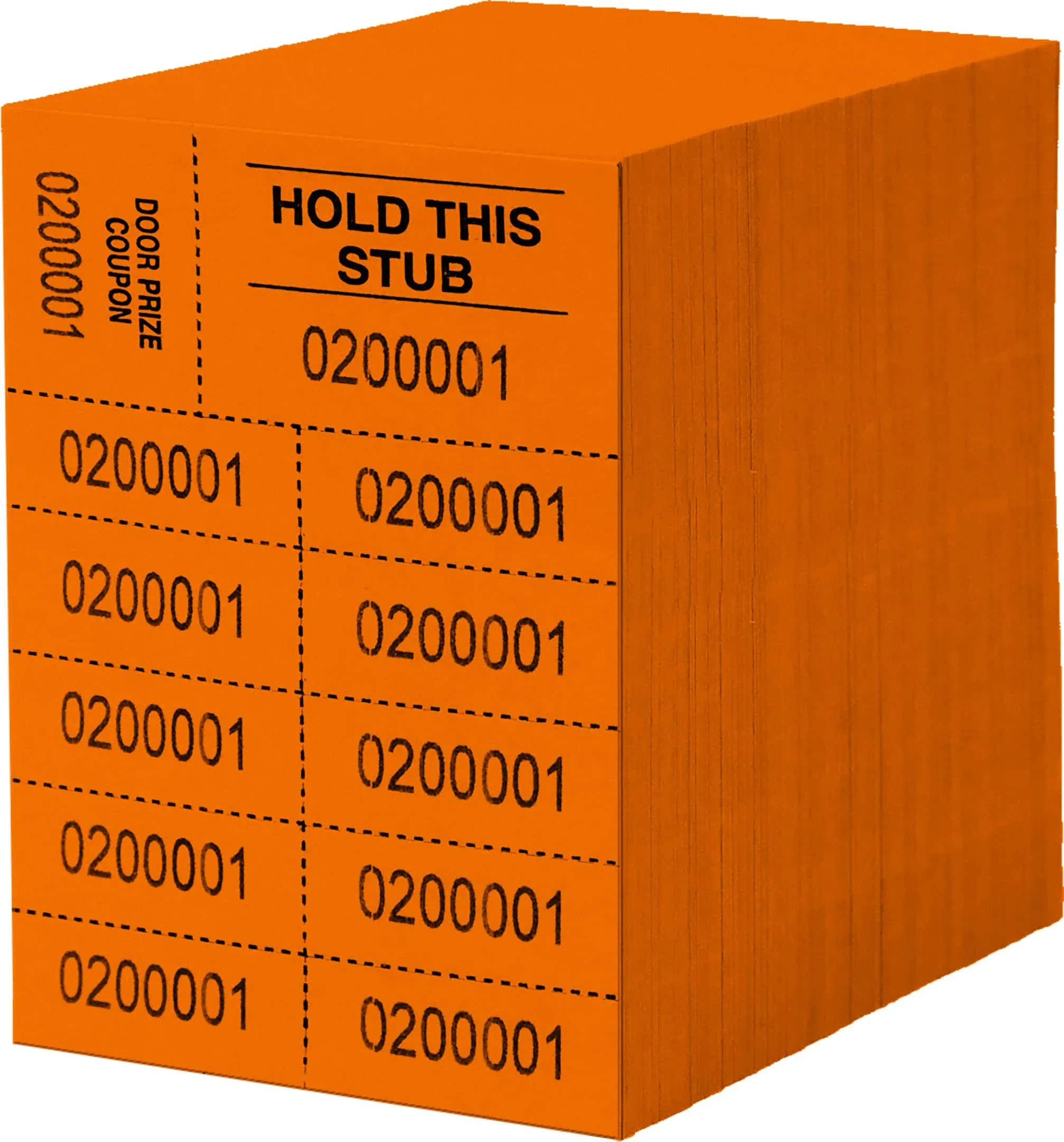 Auction Tickets - 500 Sheets - 10 Numbers per Sheet (Orange)