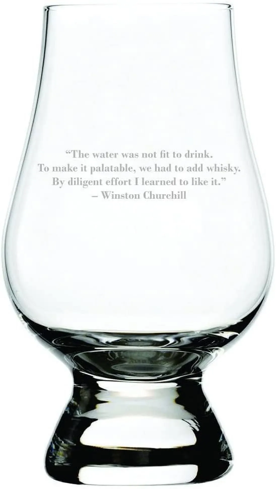 Winston Churchill Quote Etched Glencairn Crystal Whisky Glass