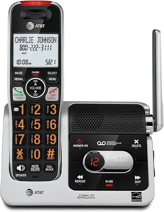 AT&amp;T 4-Handset Cordless Phone DECT 6.0 for Home with Answering Machine, BL102-4