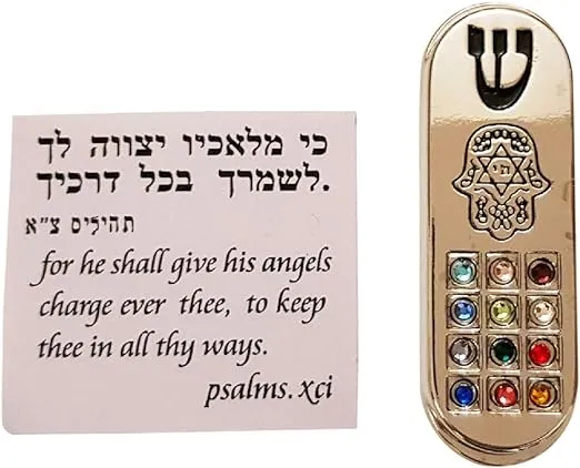 TALISMAN4U Protection Car Mezuzah with Travelers Prayer Scroll Hamsa Hoshen ...