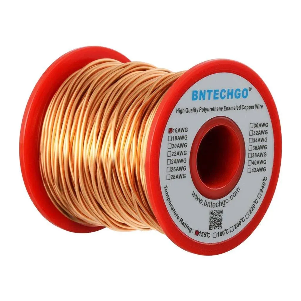 BNTECHGO 32 AWG Magnet Wire - Enameled Copper Wire - Enameled Magnet Winding Wire - 4 oz - 0.0078" Diameter 1 Spool Coil Red Temperature Rating 155℃ Widely Used for Transformers Inductors