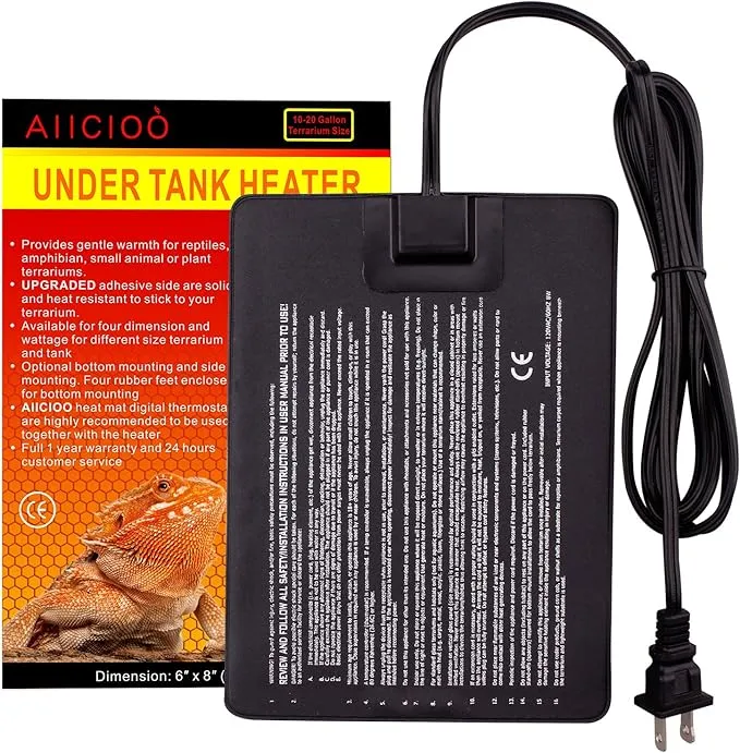 Reptile Heating Pad - Hermit Crab Heater Heat Mat for Reptiles Snake Lizard T...