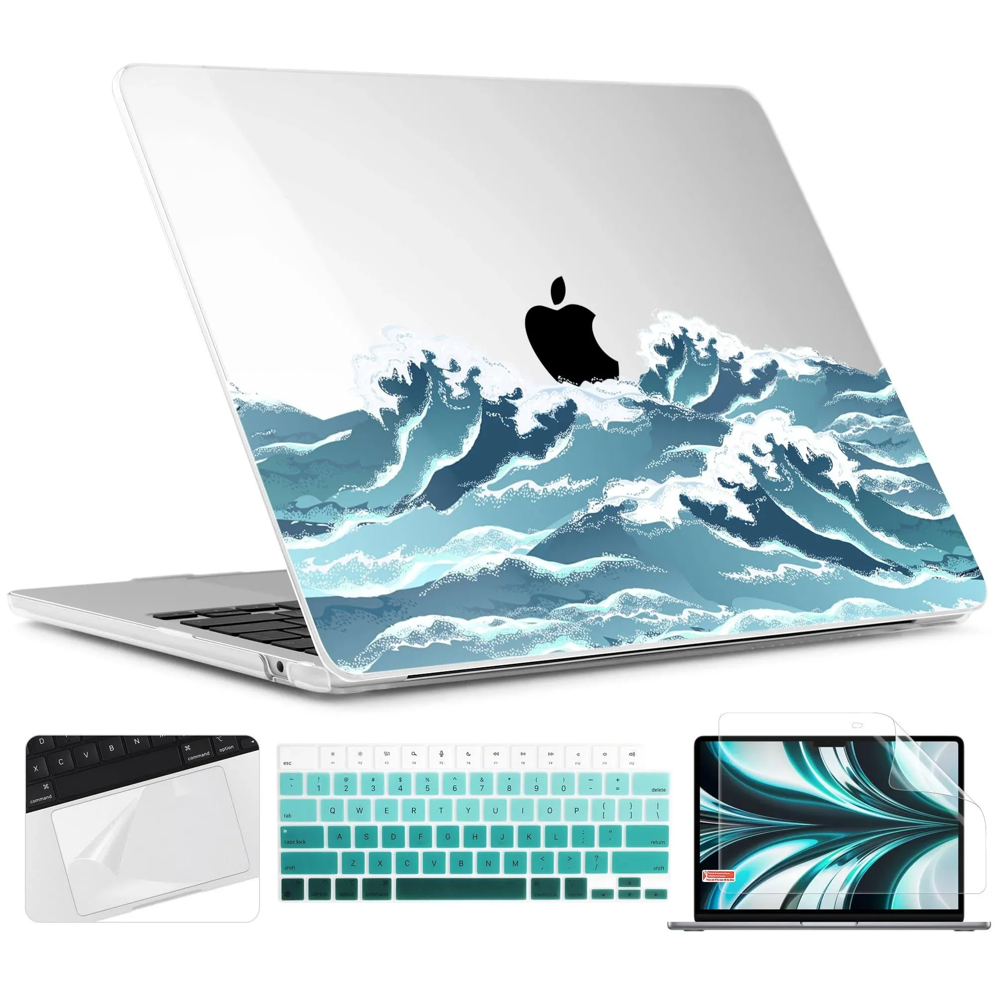 Ocean Waves Graphic Shell Compatible with MacBook Air 13.6 inch 2022