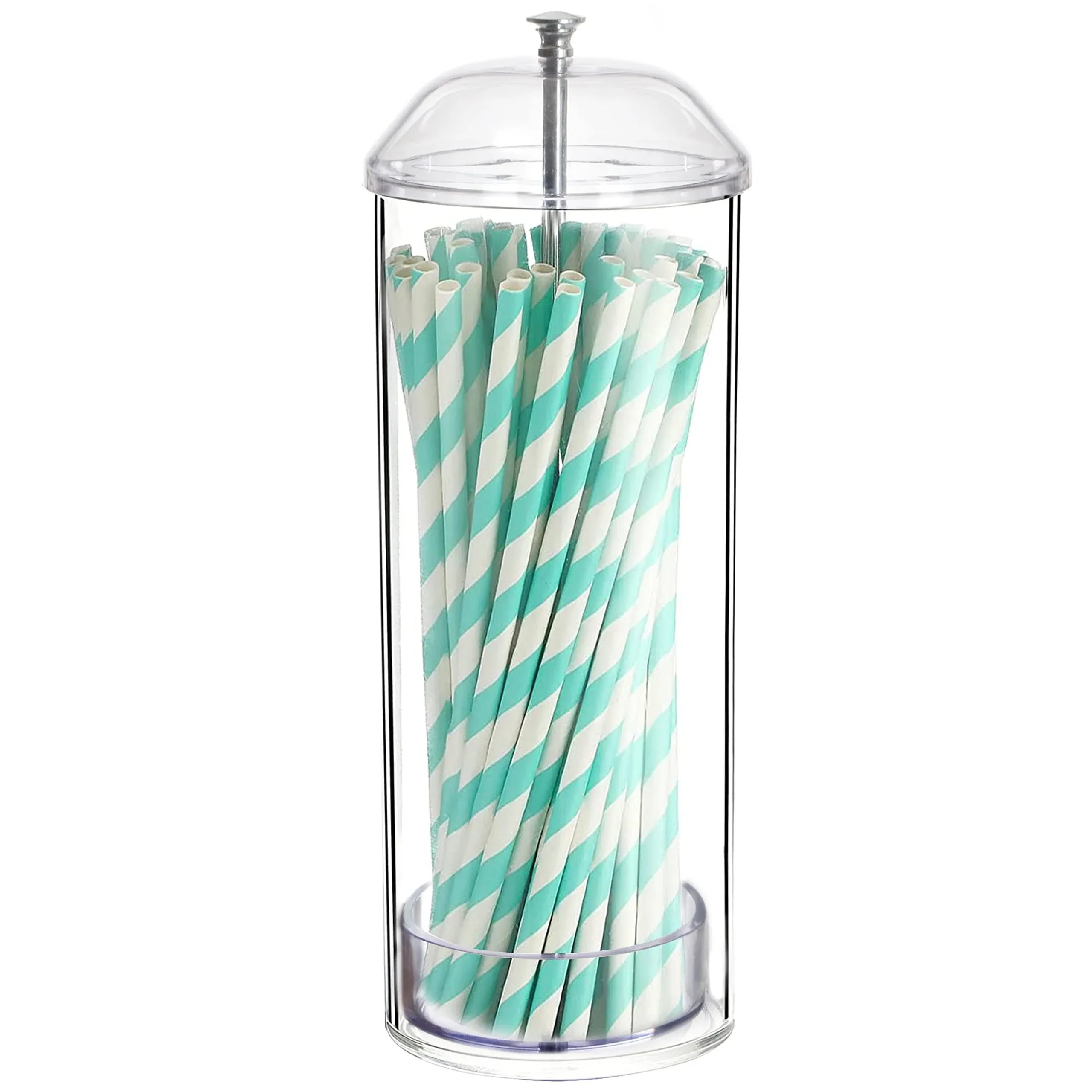 Youngever Straw Dispenser, Plastic Straw Holder with Lid, Drinking Straw ...