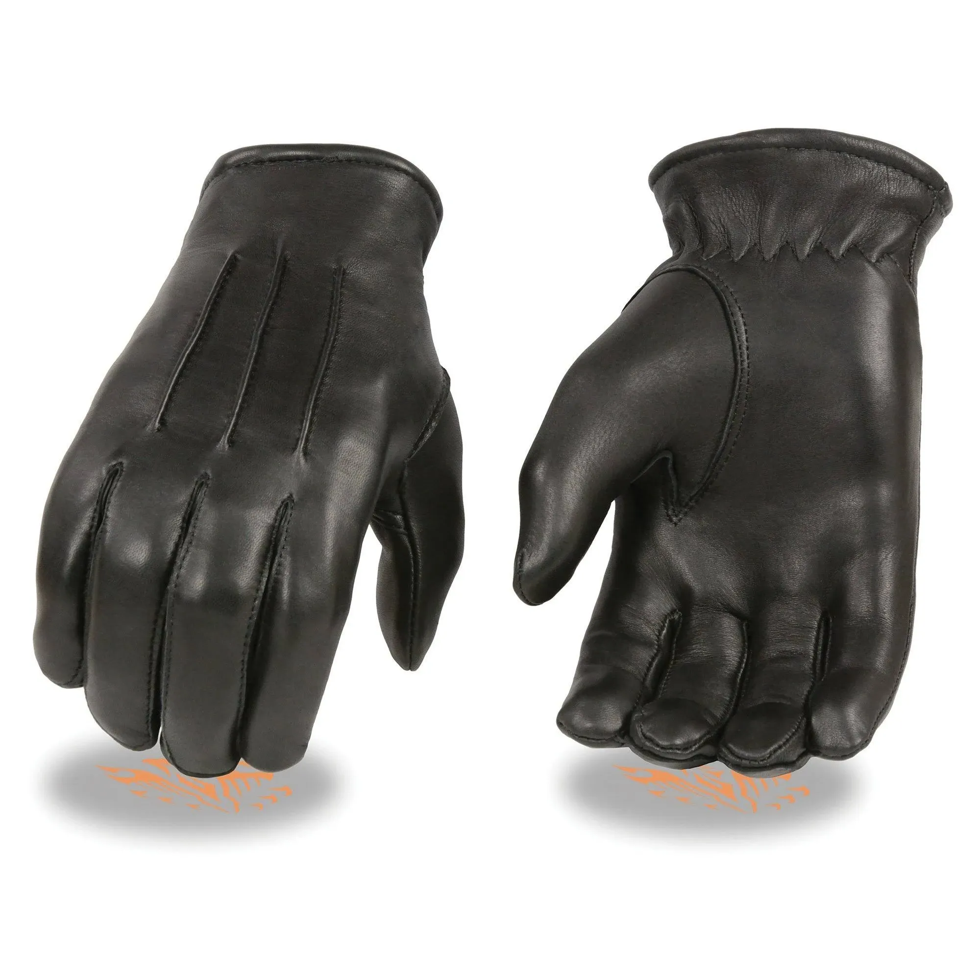 Milwaukee Leather SH865 Men's Black Thermal Lined Deerskin Motorcycle Hand Gloves W/Sinch Wrist Closure