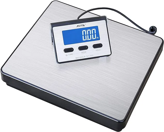 Accuteck A-BC200 200lb x 0.2 oz Digital Heavy Duty Shipping Postal Scale, Stainless Steel