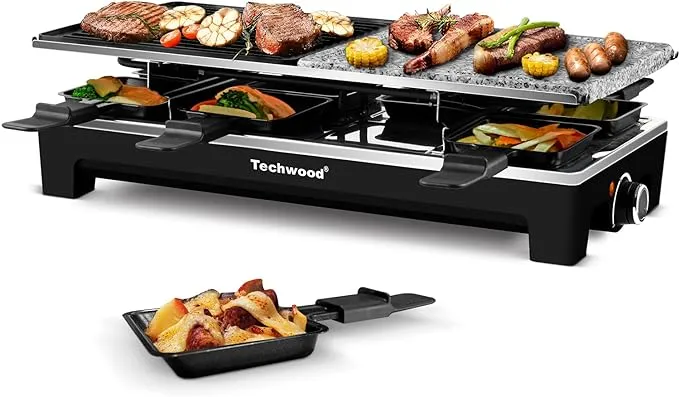 Raclette Table Grill Techwood Electric Indoor Grill Korean BBQ Grill Removabl...