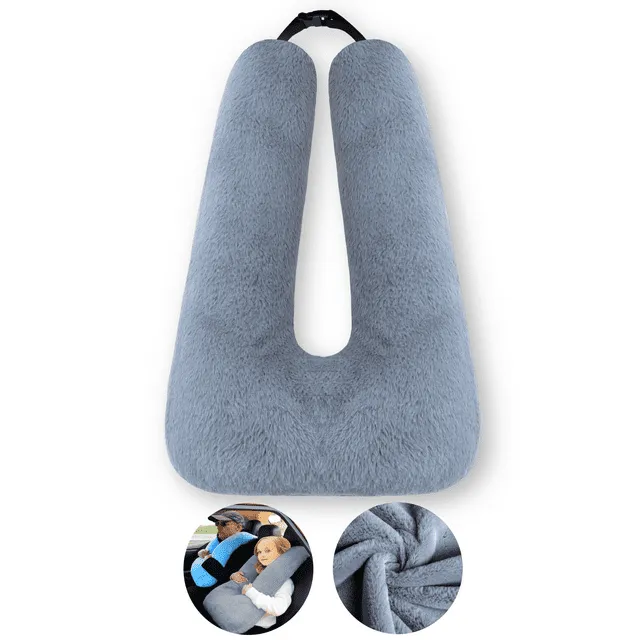 FHSGGP Travel Pillow Car Pillow Kid Car Sleeping The Sleeping Aid for Adults and Kids on Road Trips Kids Travel Pillow Gray