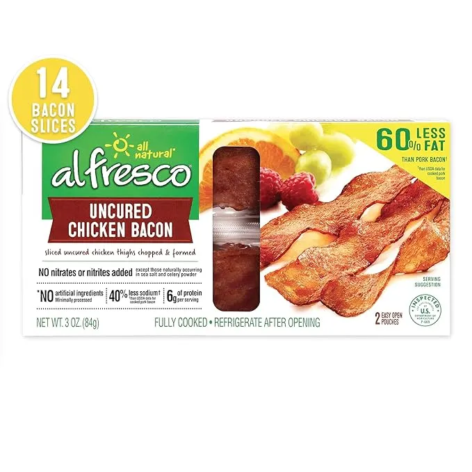 al fresco Fully Cooked Uncured Chicken Bacon 3 oz