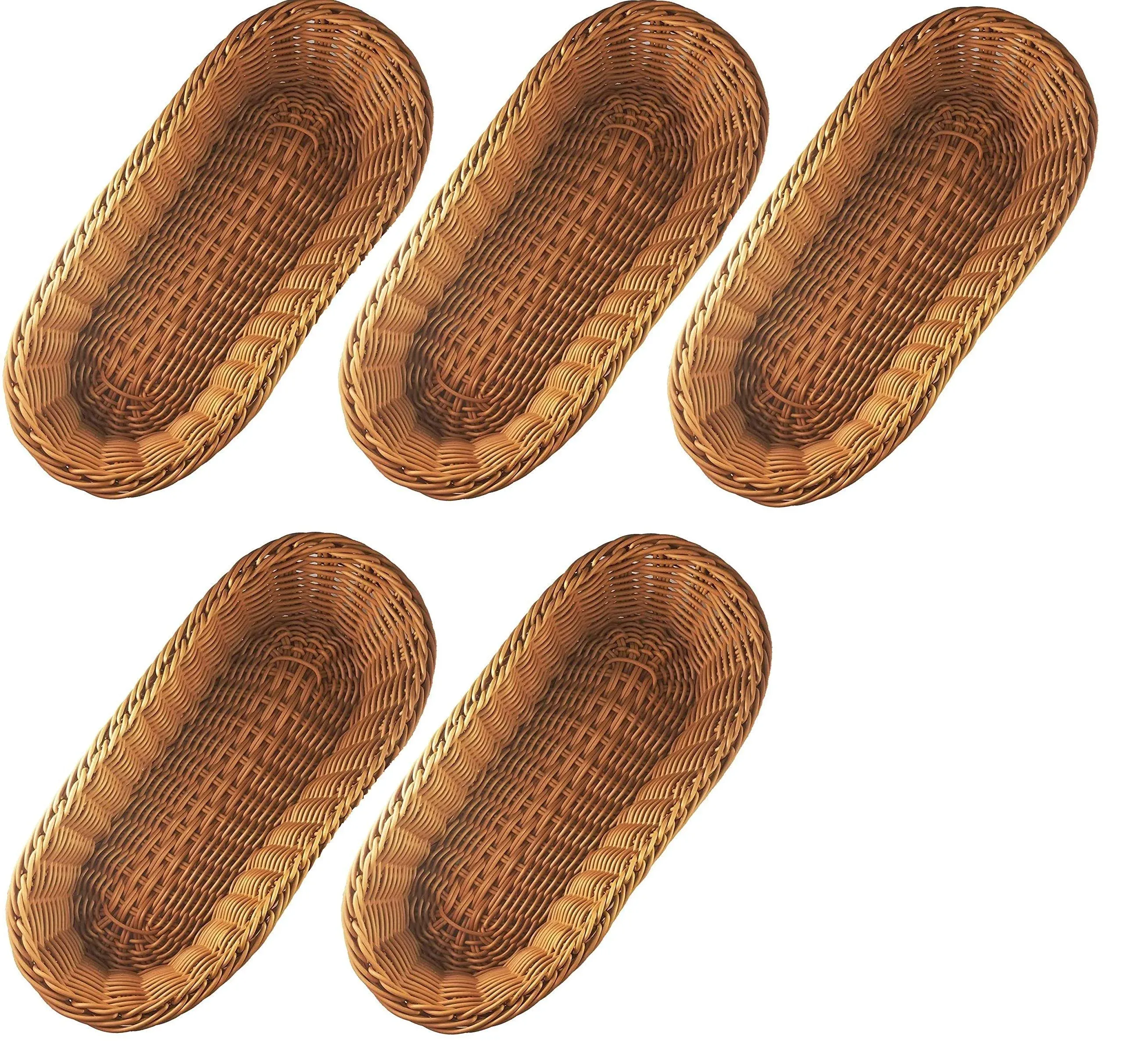 Kovot Poly-Wicker Bread Baskets Set of 5 - 14.5" Woven Polypropylene (5 Total ...