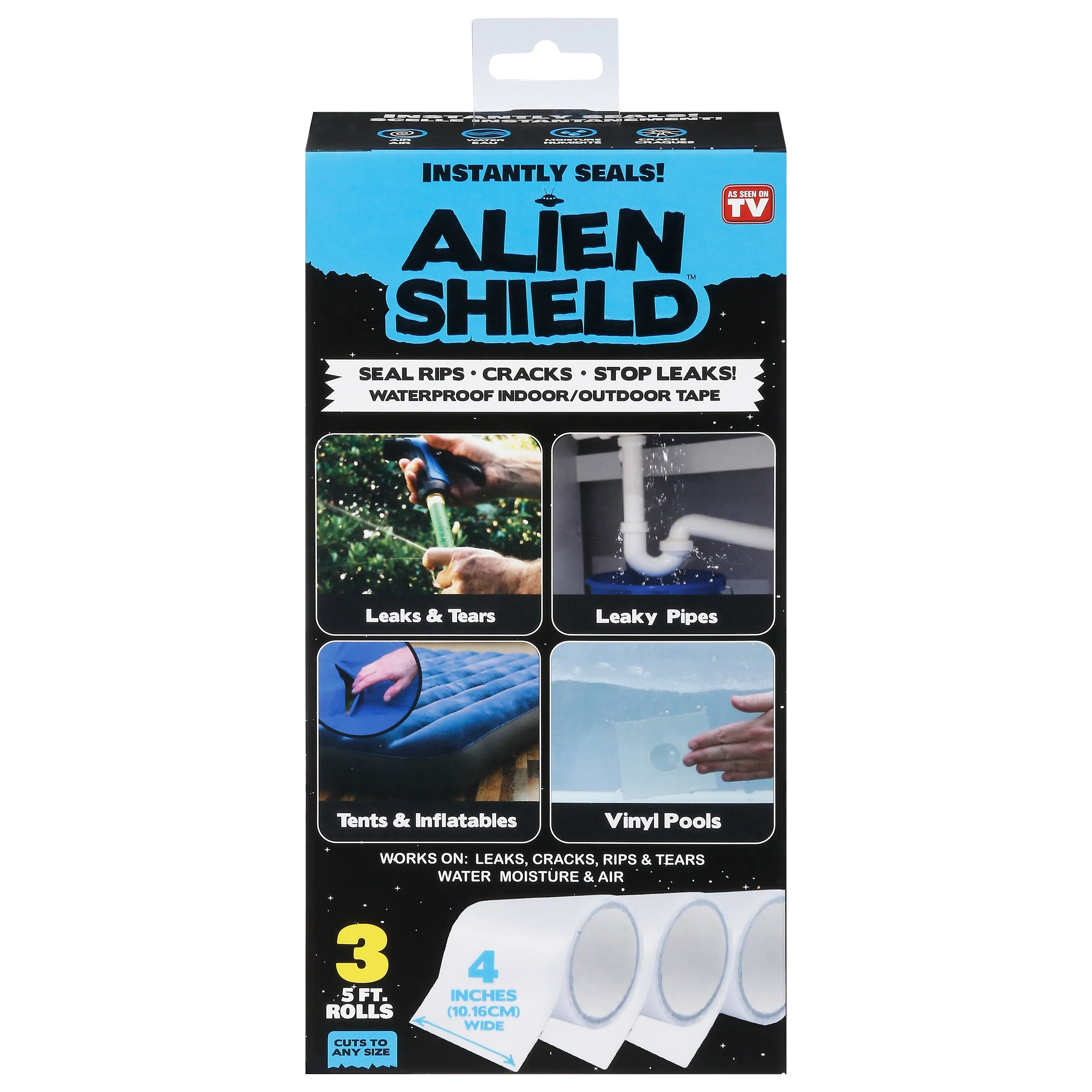 Alien Shield Heavy Duty, Waterproof Transparent Flex Double Sided Tape, 3 Rolls