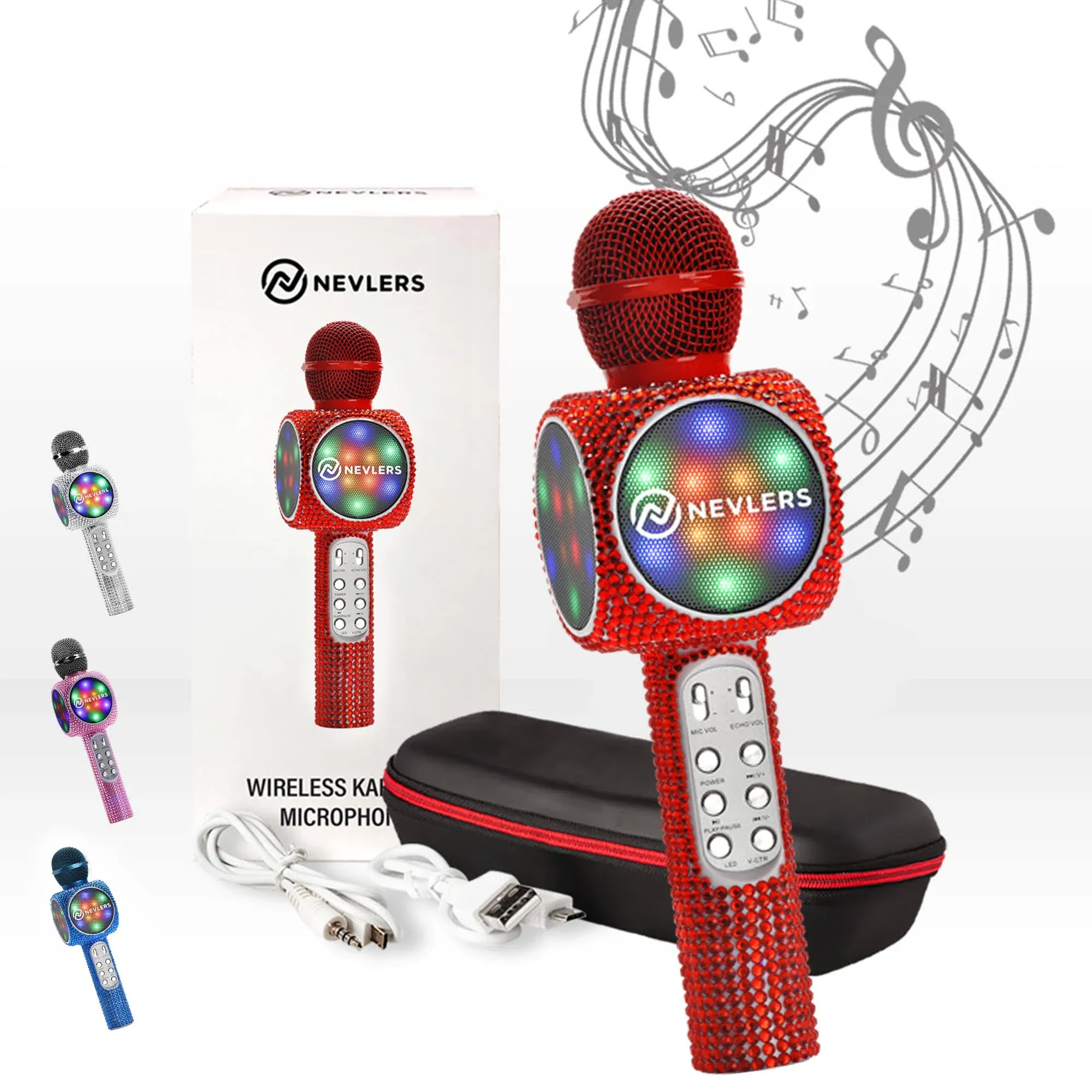 Nevlers Mockins Red Bling Karaoke Microphone