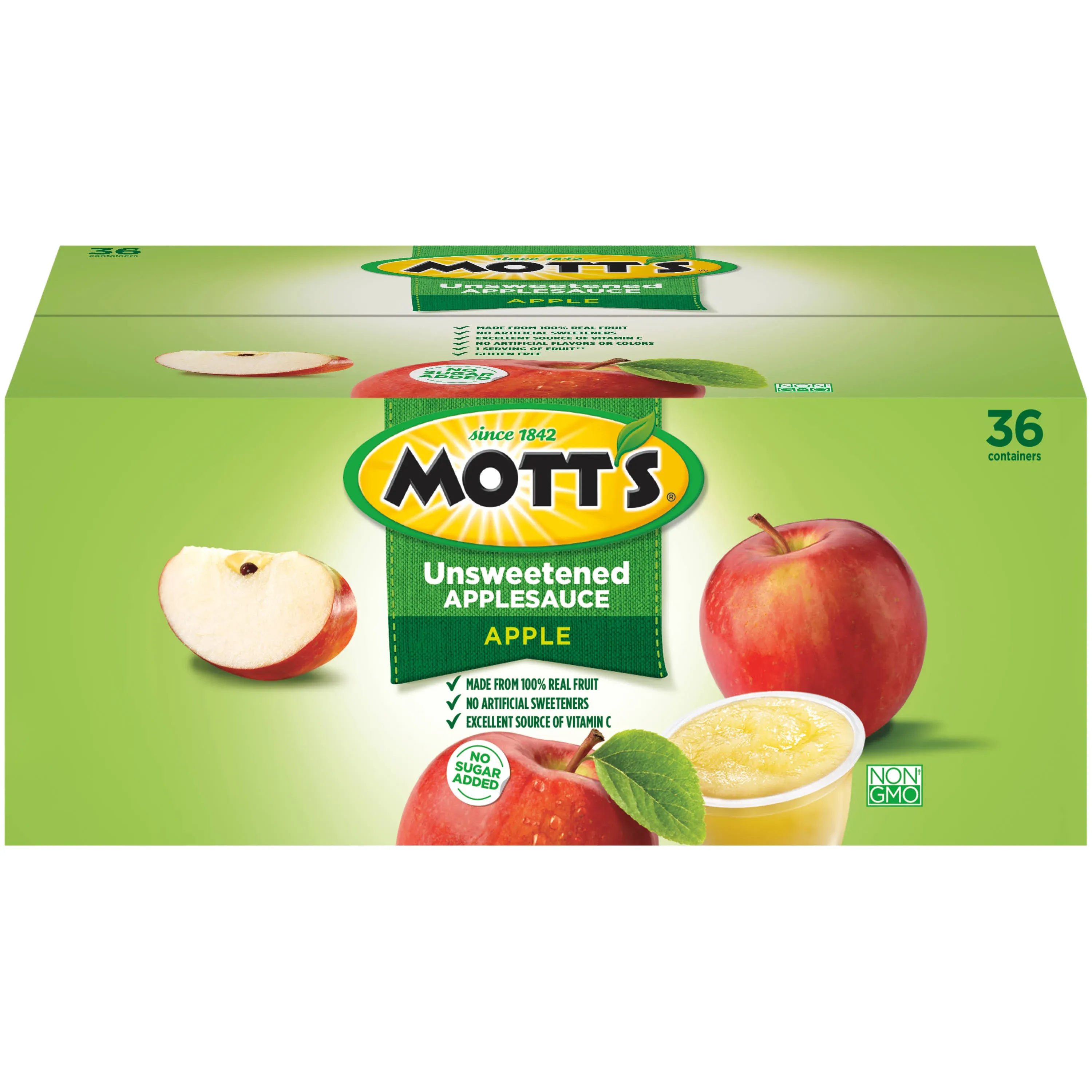 Motts Organic No Sugar Added Apple Sauce, 3.9 Ounce, 36 Count (14800003840)