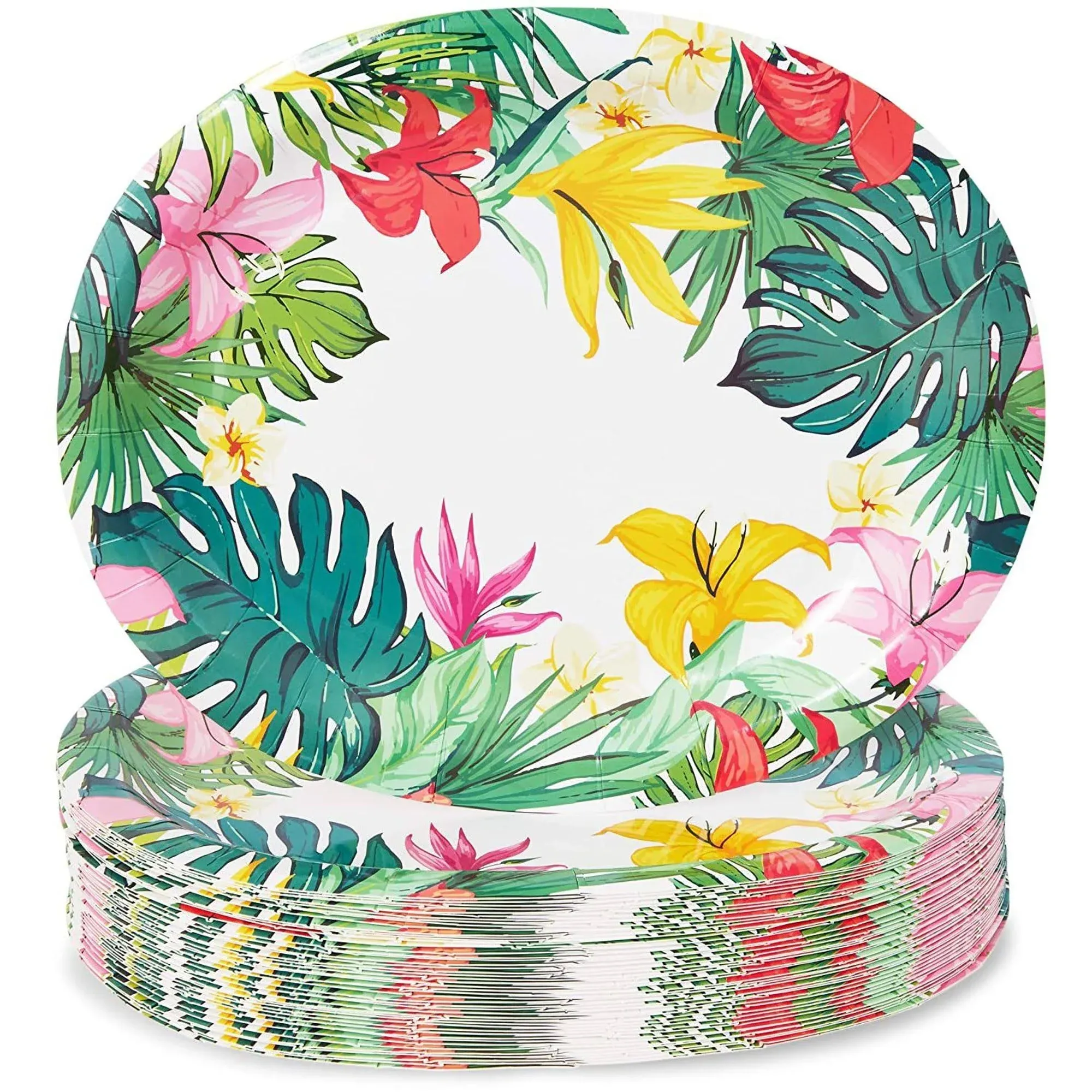 Sparkle and Bash 48-Pack Hawaiian Luau Party Paper Plates