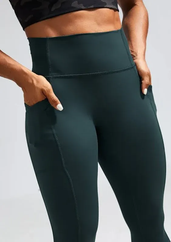 CRZ YOGA Ulti-Dry Workout Leggings for Women 25'' - No Front Seam Yoga Pants with Pockets High Waisted Fitness Gym Tights