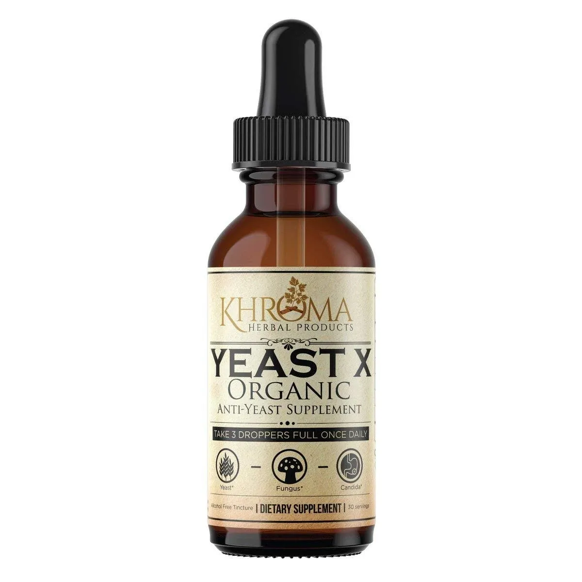 Khroma Yeast X Organic Yeast Support 30 Servings in a 2 oz Glass Bottle