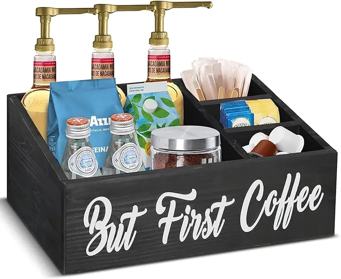 PICKKROSS Coffee Station Organizer for Countertop, Coffee Bar Accessories ...