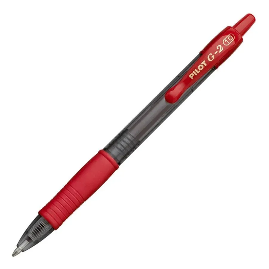 Pilot G-2 Gel-Ink Bold Point Pens , Red - Dozen