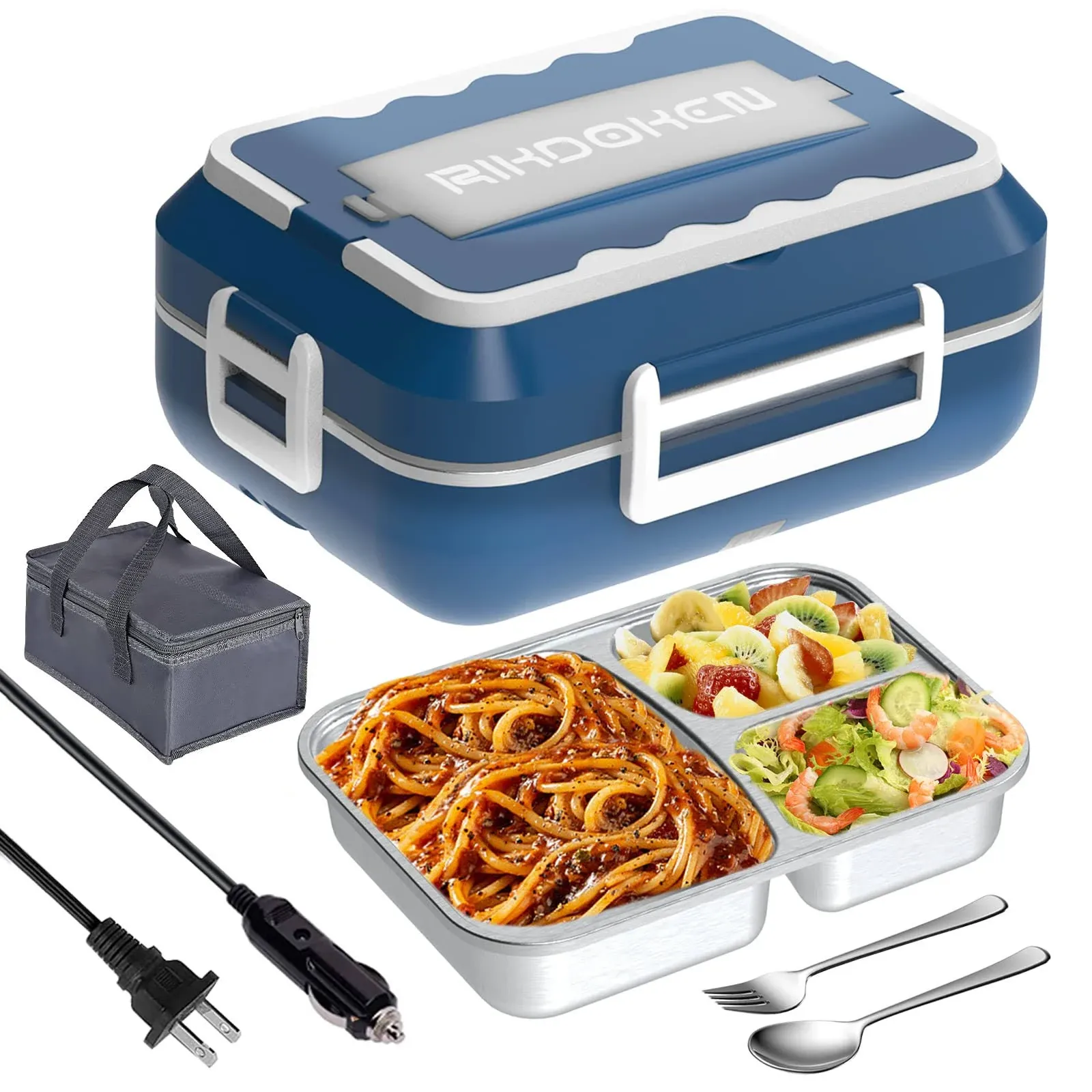 RIKDOKEN 60W Faster Heat Electric Lunch Box Heater for Car Truck Work Home, 12V ...