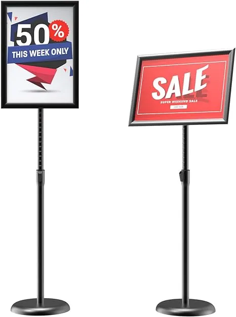 GUOHONG Heavy Duty Sign Stand Adjustable 8.5 x 11 Inch Sign Holder Aluminum S...