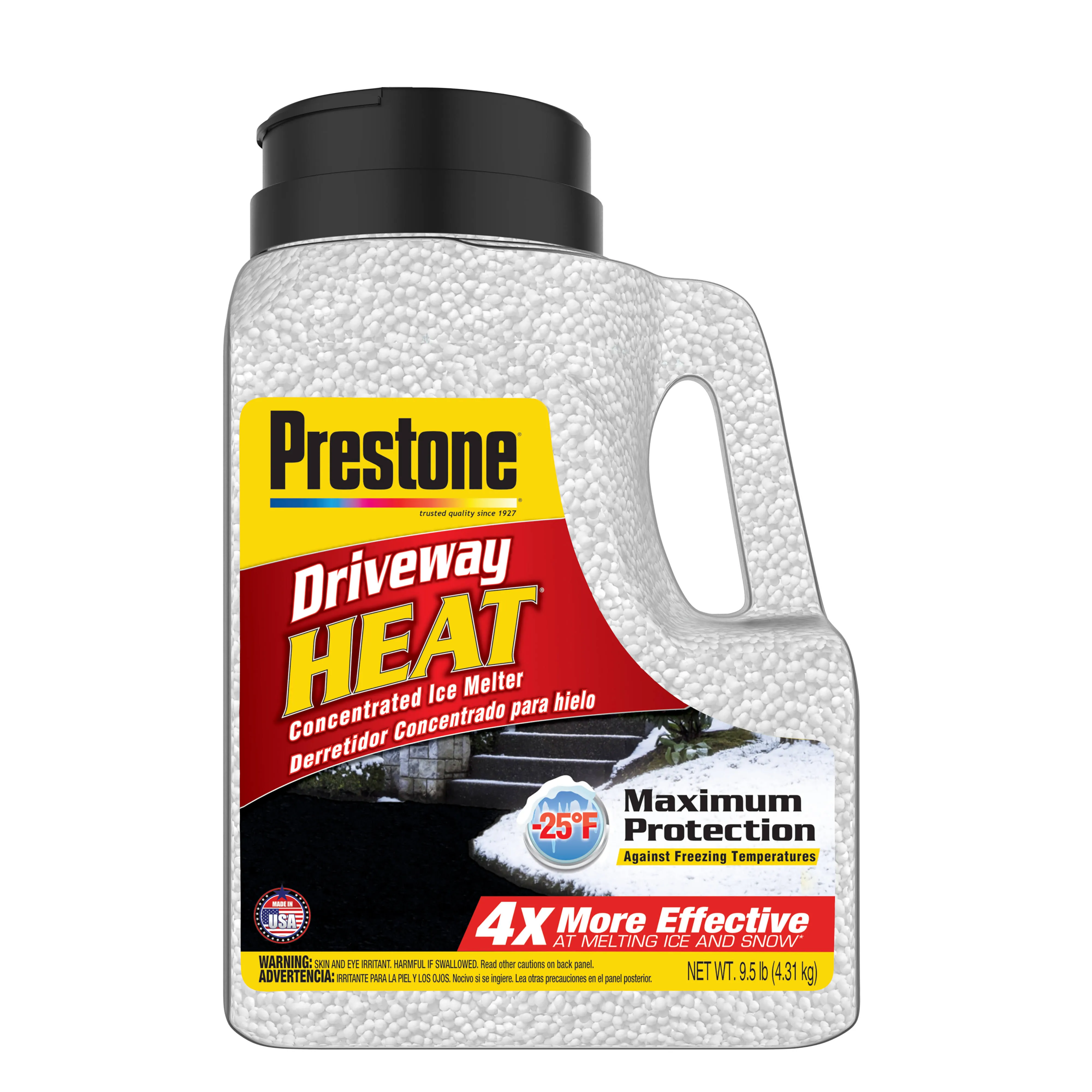 Prestone 9.5 lb Driveway Heat Calcium Chloride Pellets Ice Melt Jug