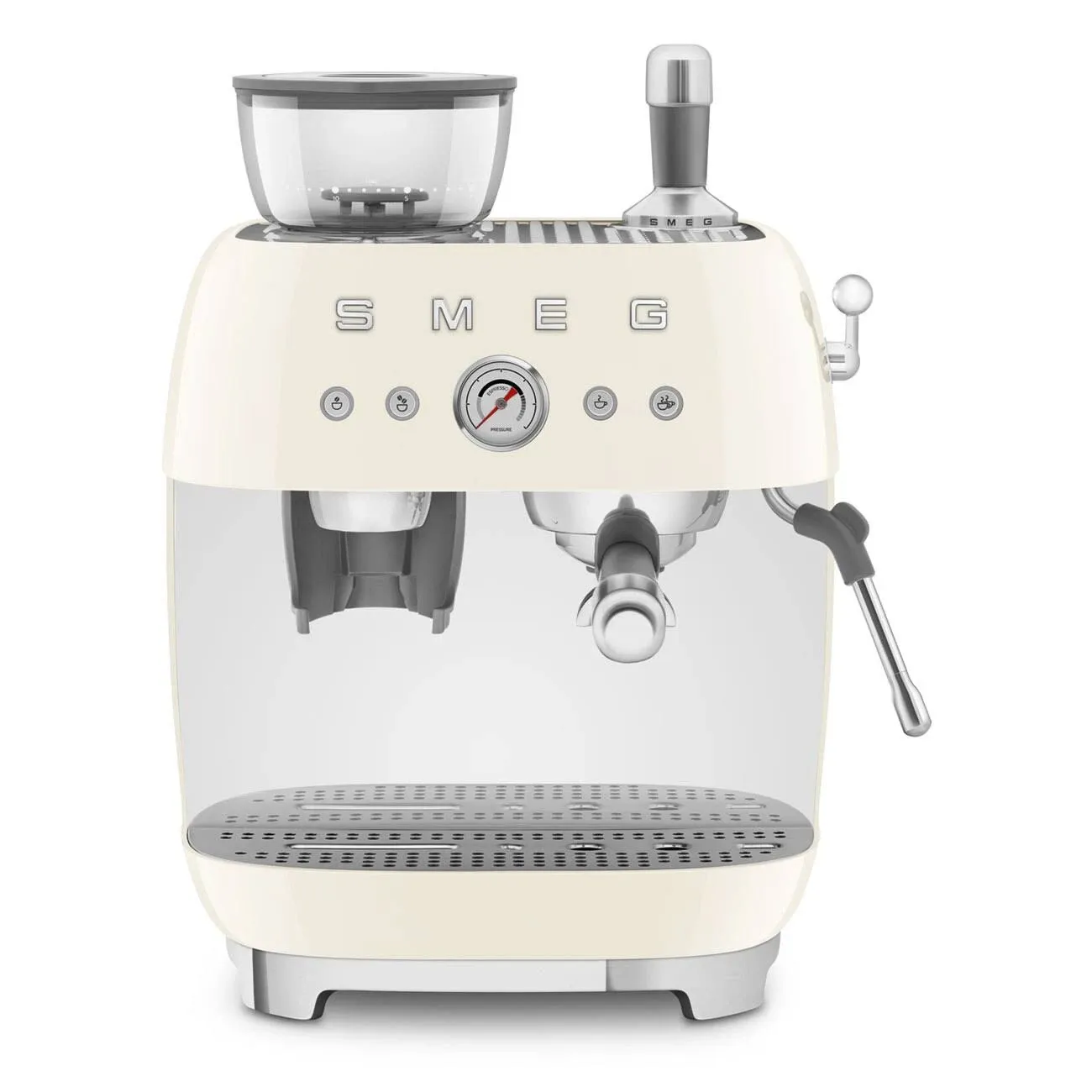 SMEG Cream Semi-Automatic Coffee and Espresso Machine with Milk Frother