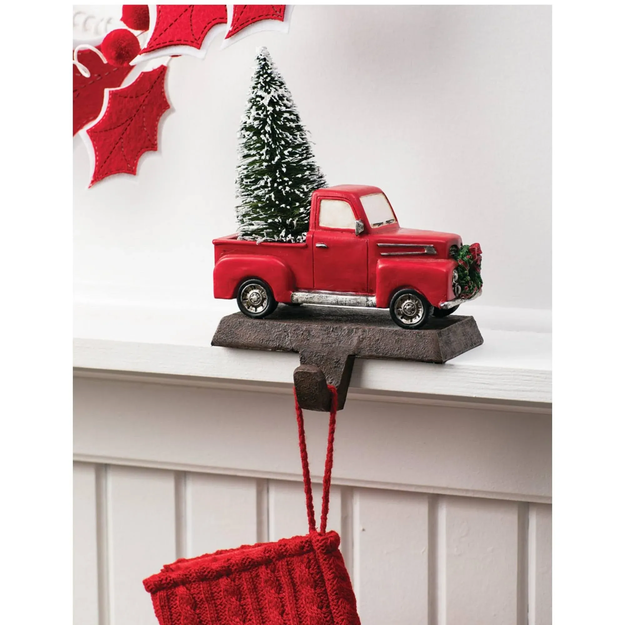 Sullivans Christmas Truck & Tree Stocking Holder 7.75"H Multicolored